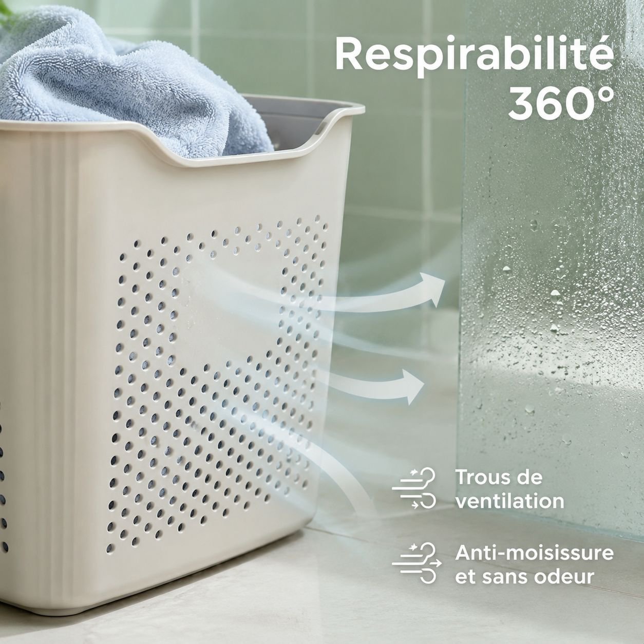 Panier à linge portable pour salle de bain domestique