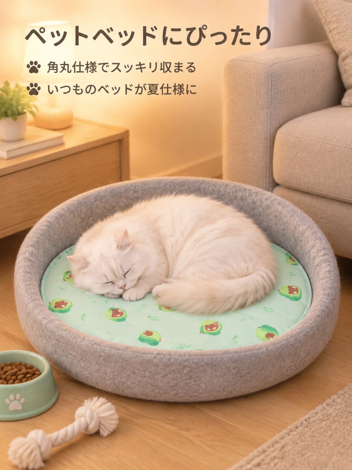 接触冷感生地のひんやりペット用マット