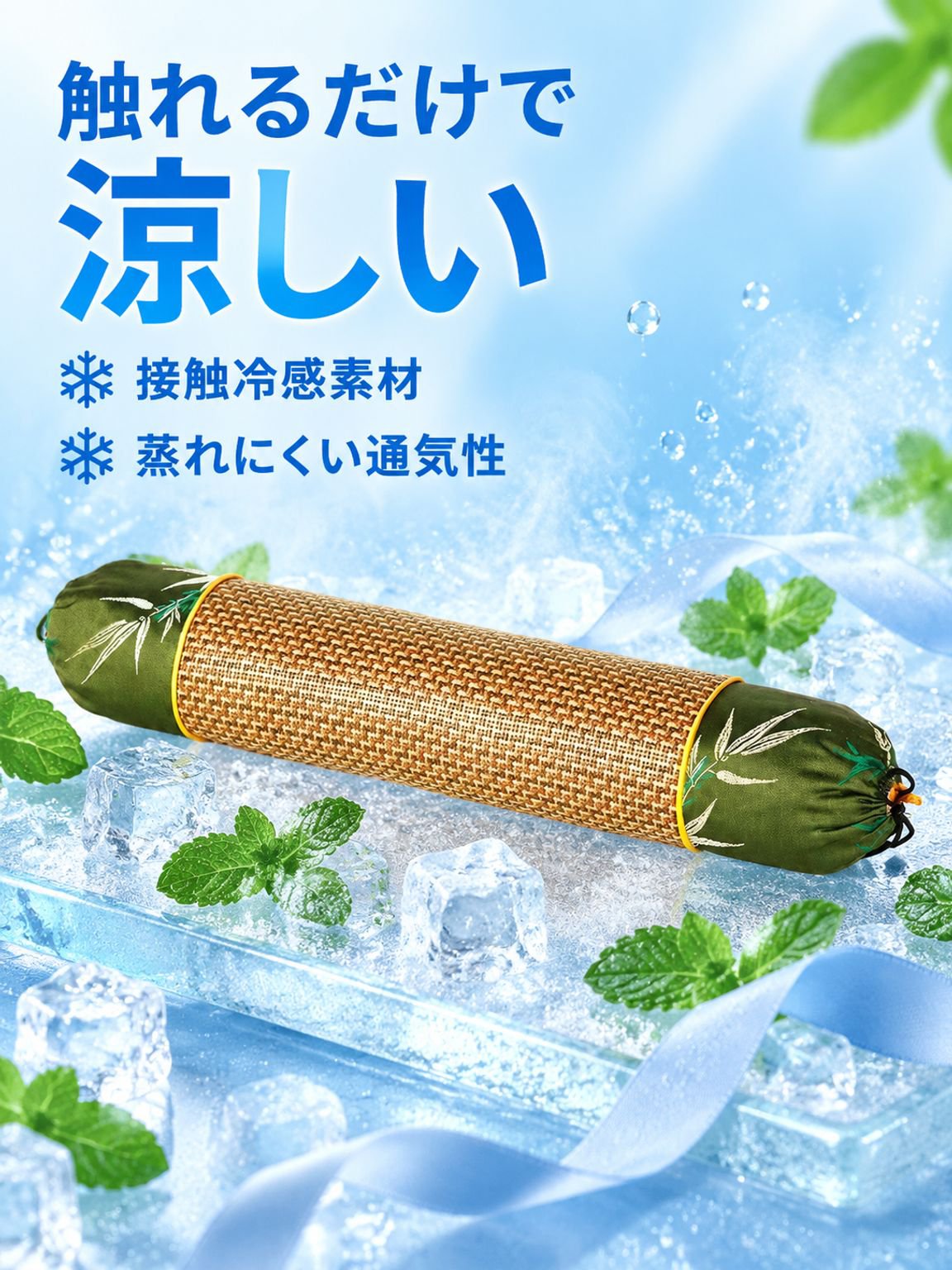 夏用家庭用首元ひんやりツタマット枕