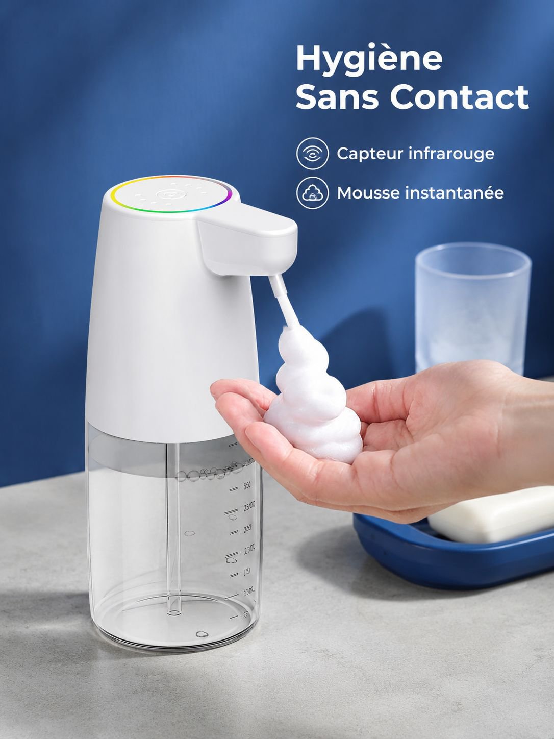 Distributeur automatique de savon moussant intelligent