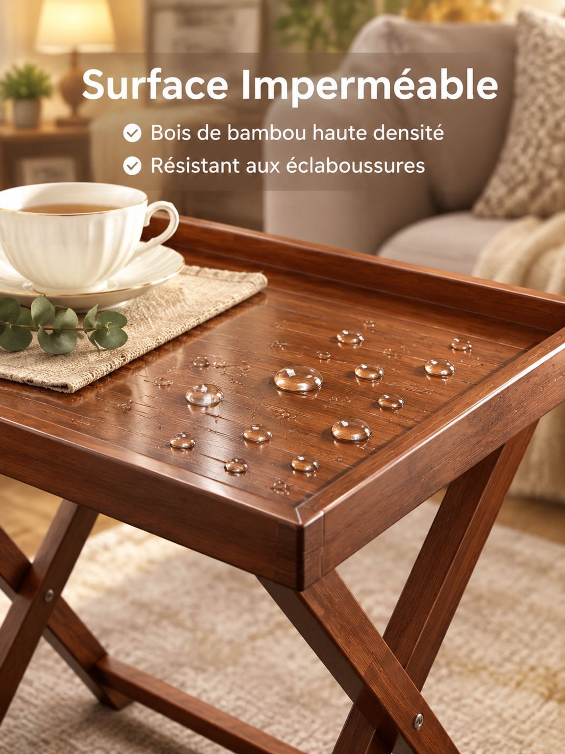 Petite table d'appoint gain de place pour salon ou chambre