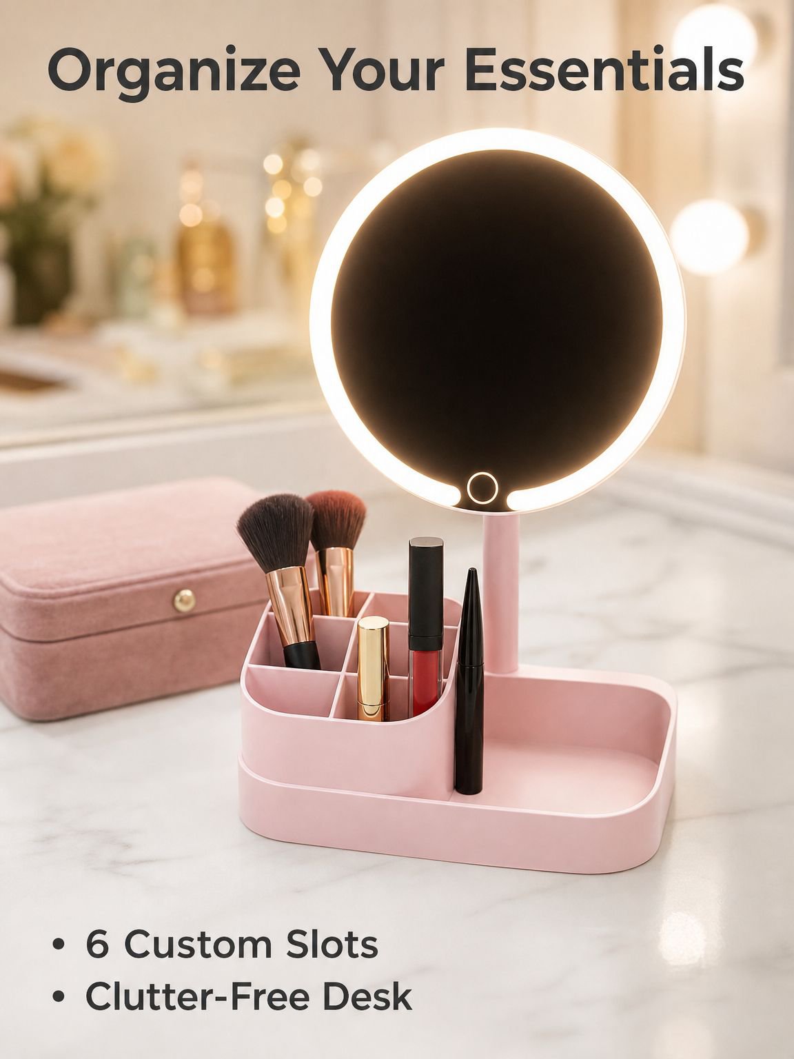 2-in-1 Multifunctional Makeup Bag with Mirror