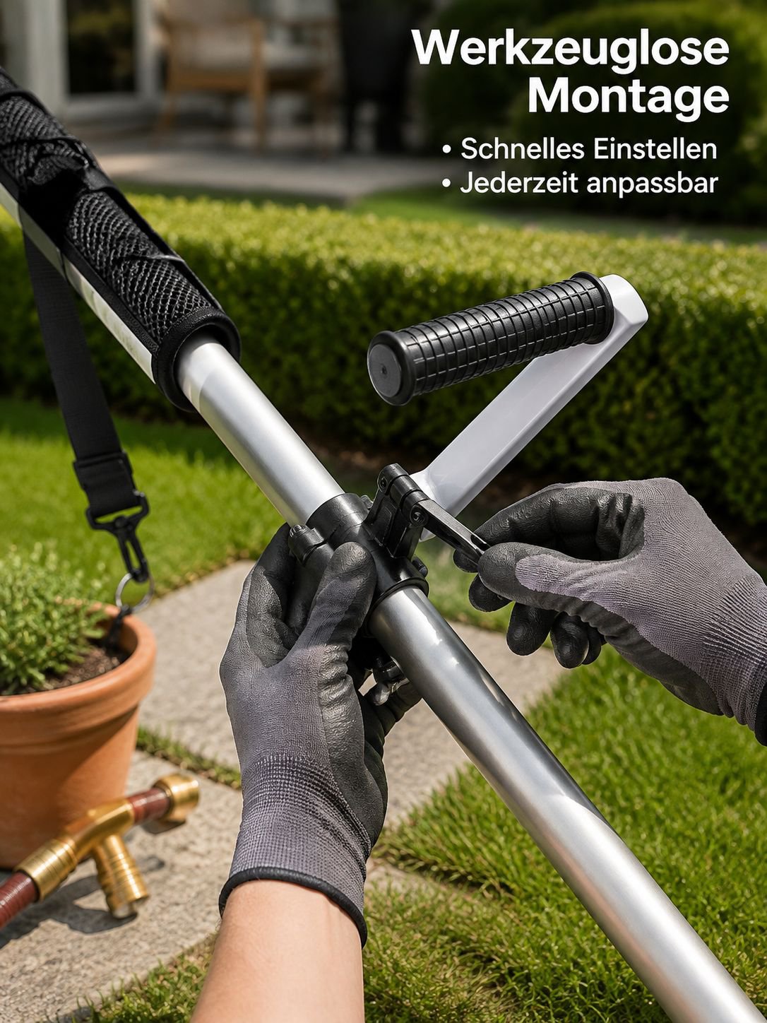 Universal 2er-Set Zusatzhandgriff und Schultergurt für Unkrautentferner, Rasenmäher Ersatzteile