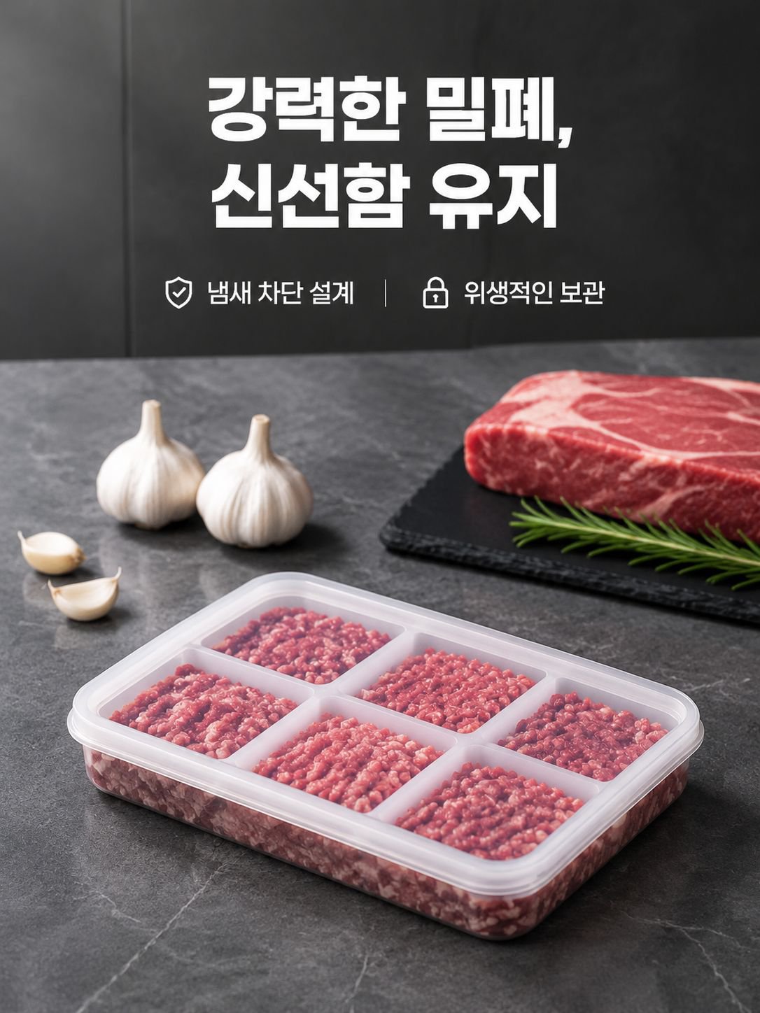 냉동육 및 다진 마늘용 분리식 냉동 빠른 분할 포장함