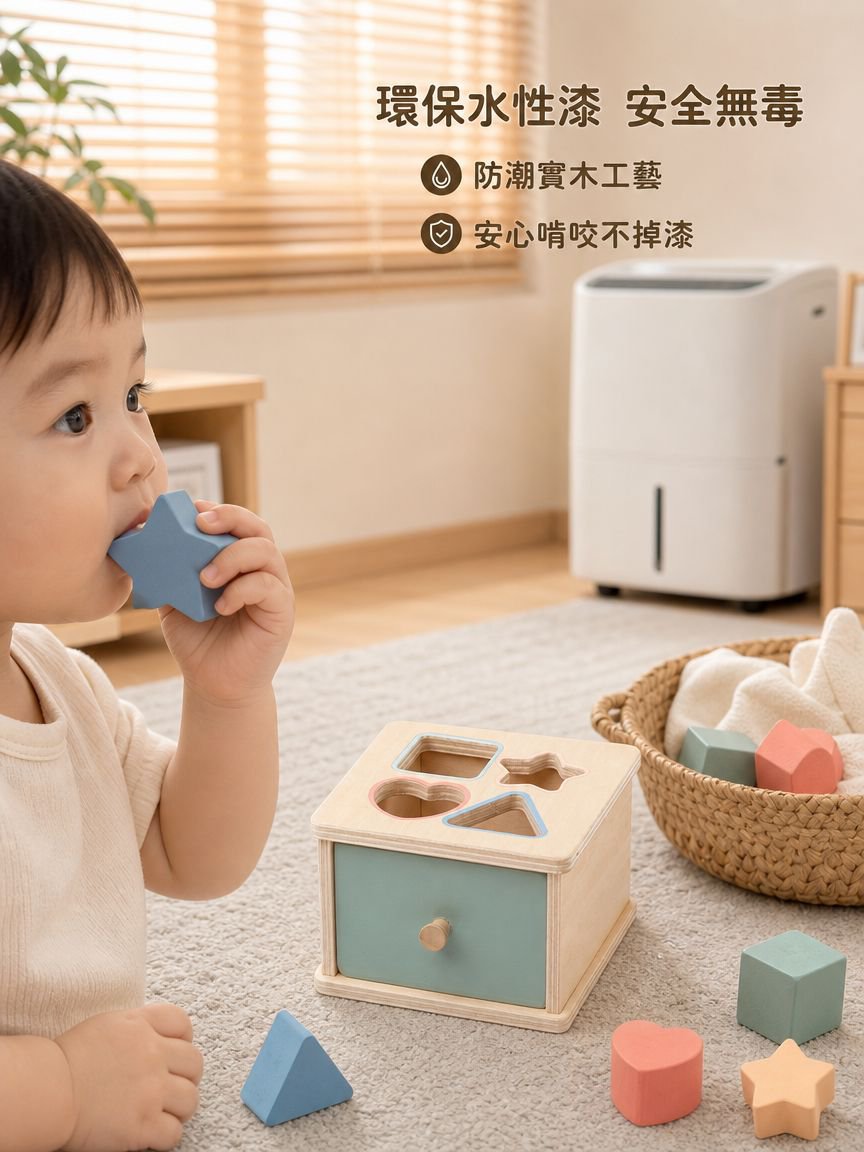 木製顏色認知投幣玩具
