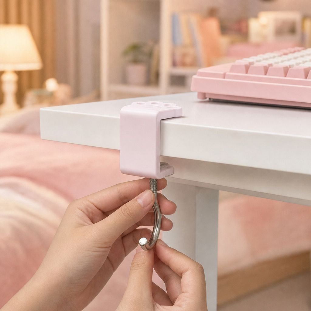Creative Cat Paw Desk Edge No-drill Hook in Macaron Colors