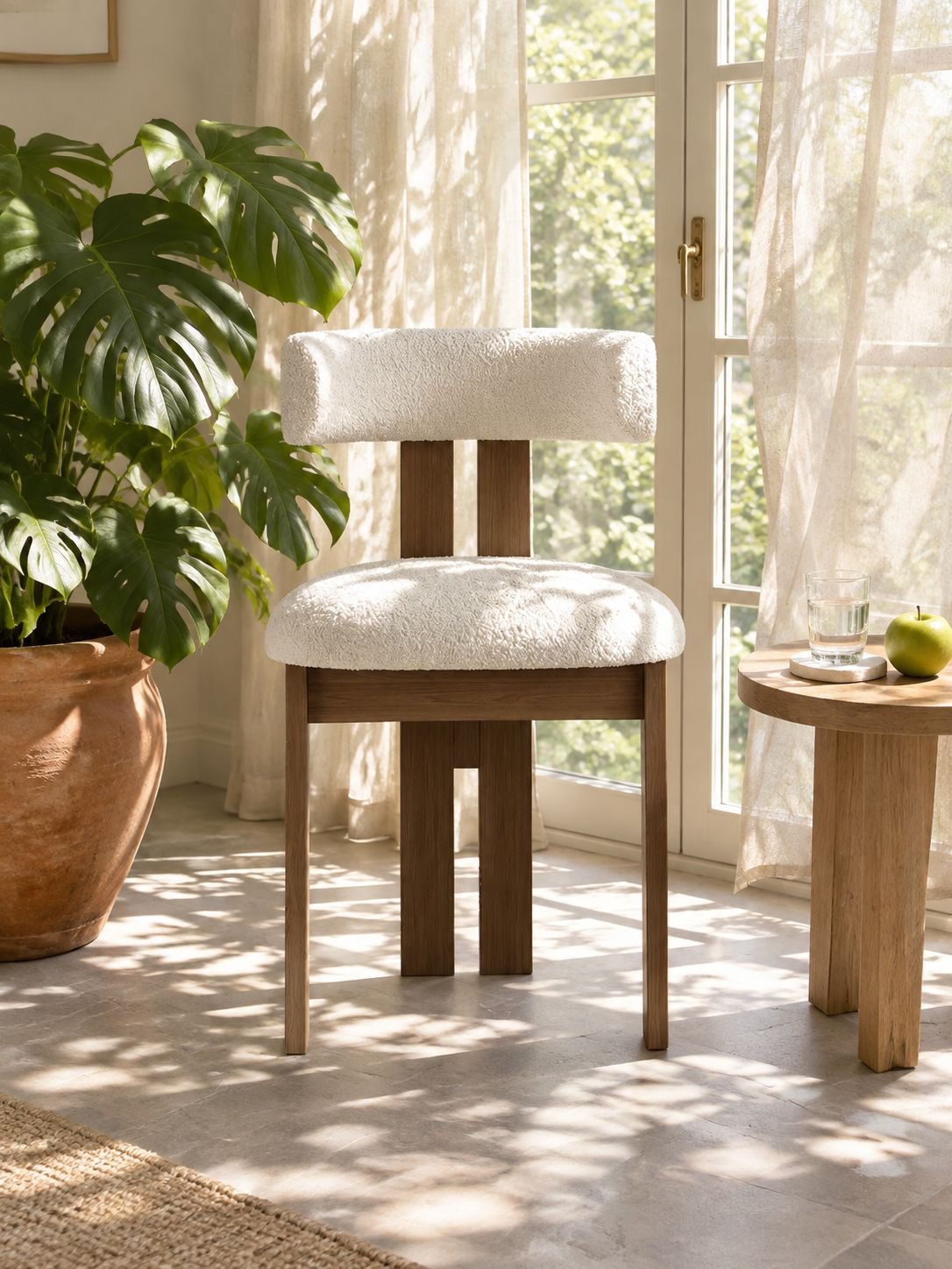 Zoom sur l’assise confortable de la chaise vintage