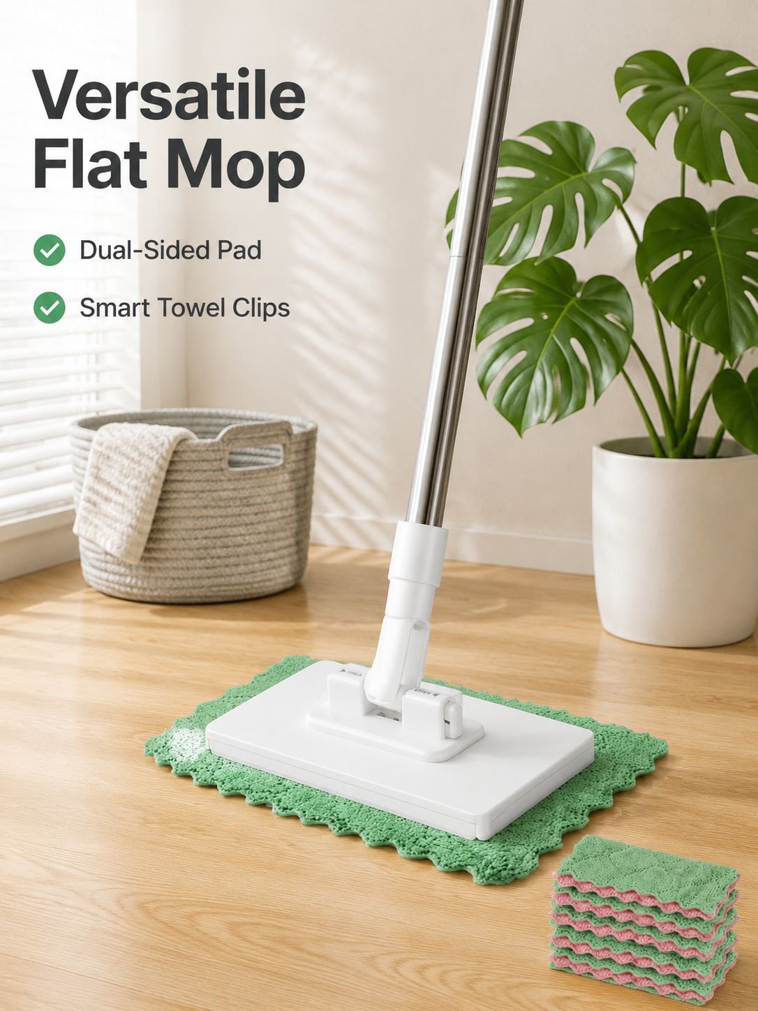 Automatic Spin Mop with Face Towel Holder