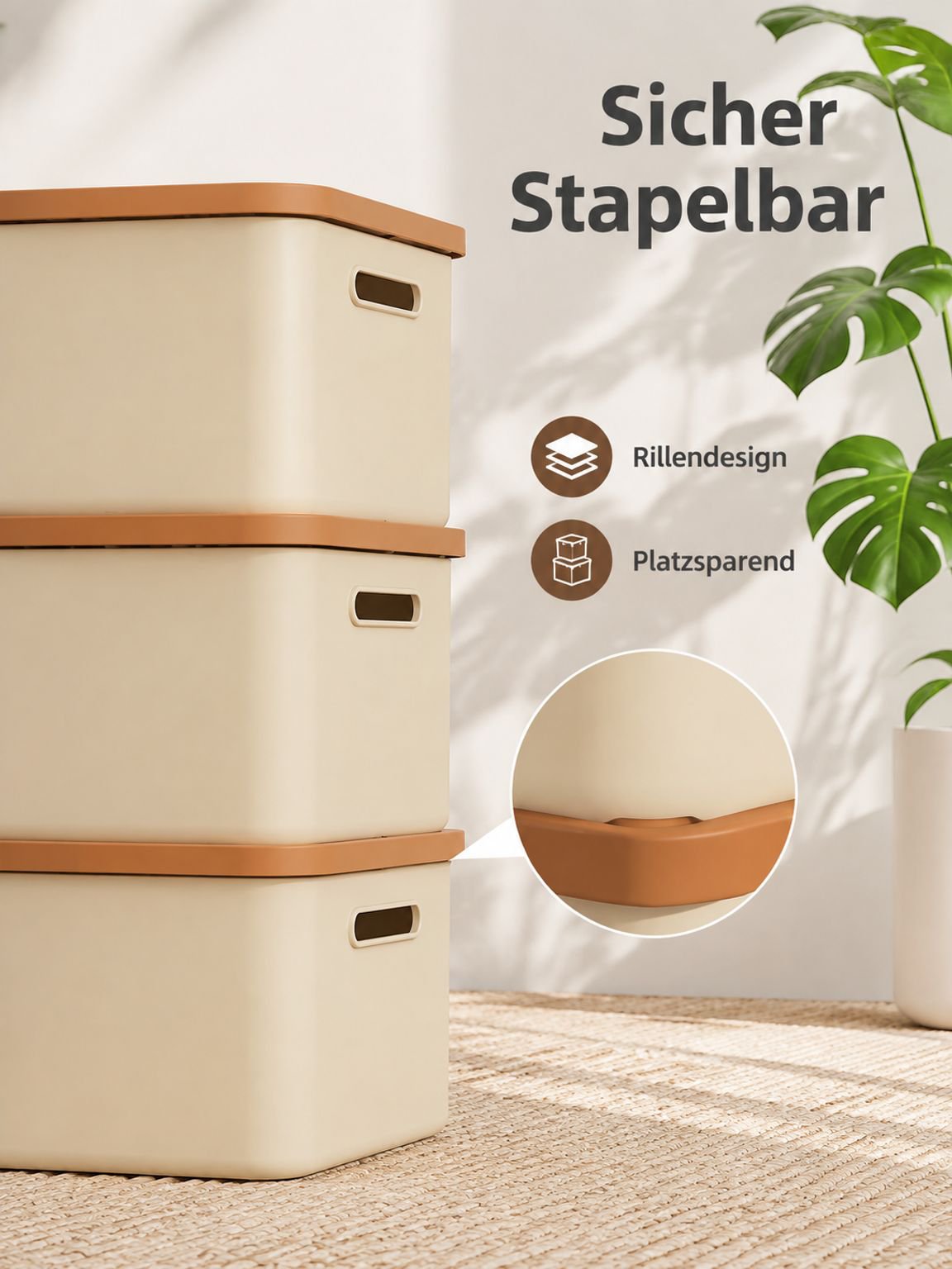 Multifunktionale Aufbewahrungsbox mit Deckel für den Haushalt, aus Kunststoff, für den Schreibtisch