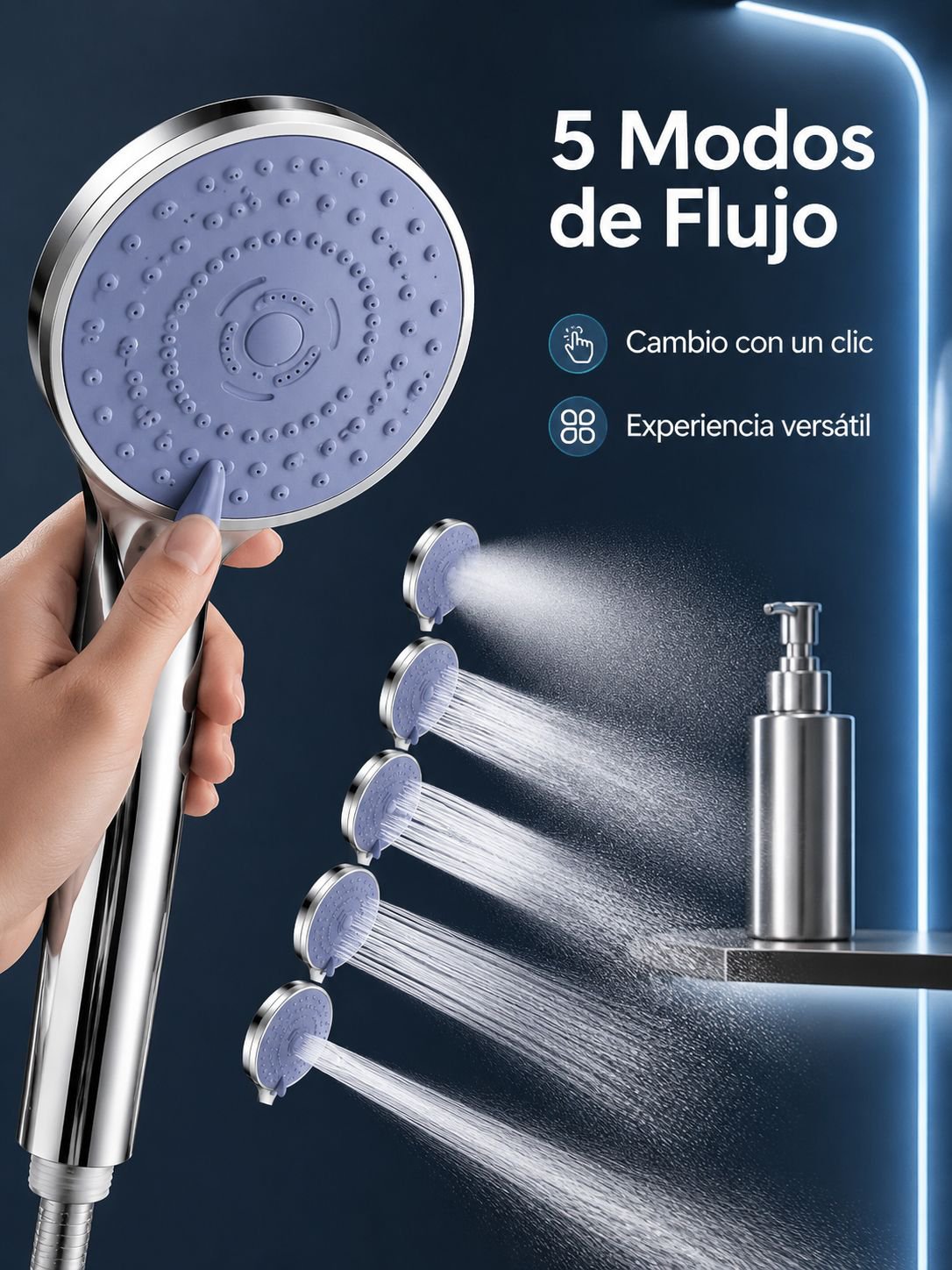 Cabezal de ducha con manguera