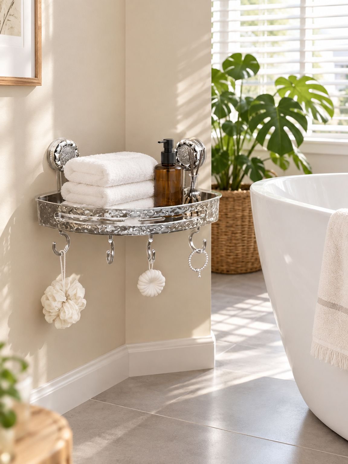 Bathroom Textured Plastic Storage Rack