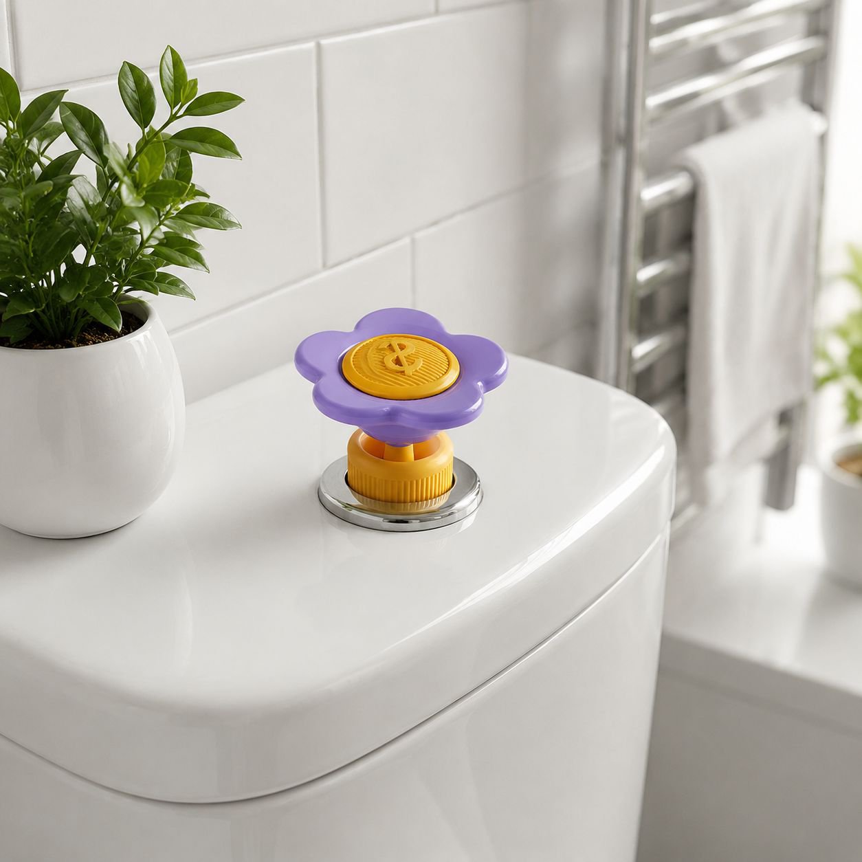 No-Touch Toilet Flush Button for Home – Multifunctional Tank Press Assist