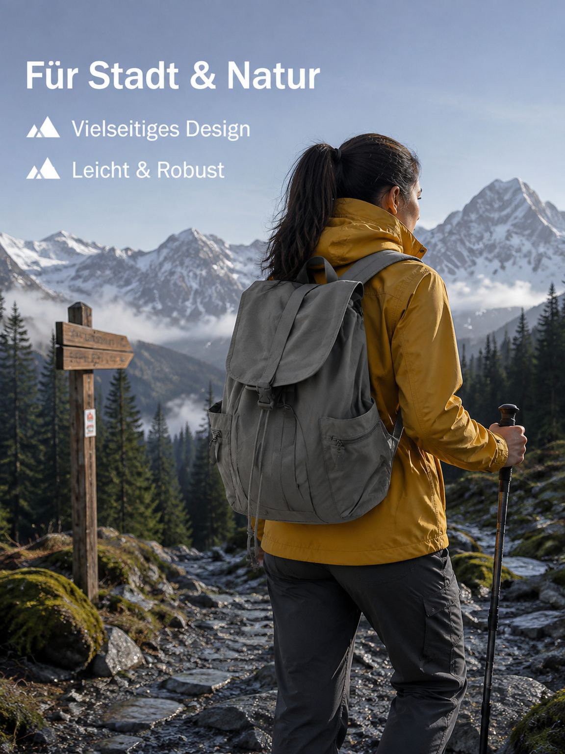 Großer Outdoor-Nylonrucksack, geeignet für Schule und Wandern