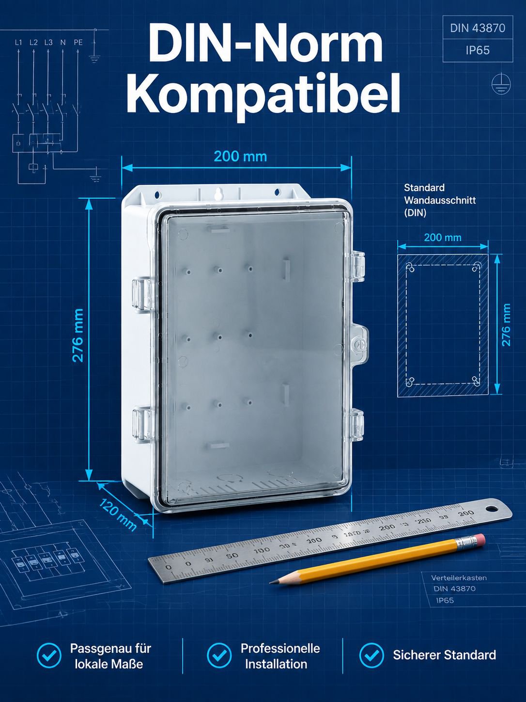 Praktische transparente Tür für einfache Sichtkontrolle