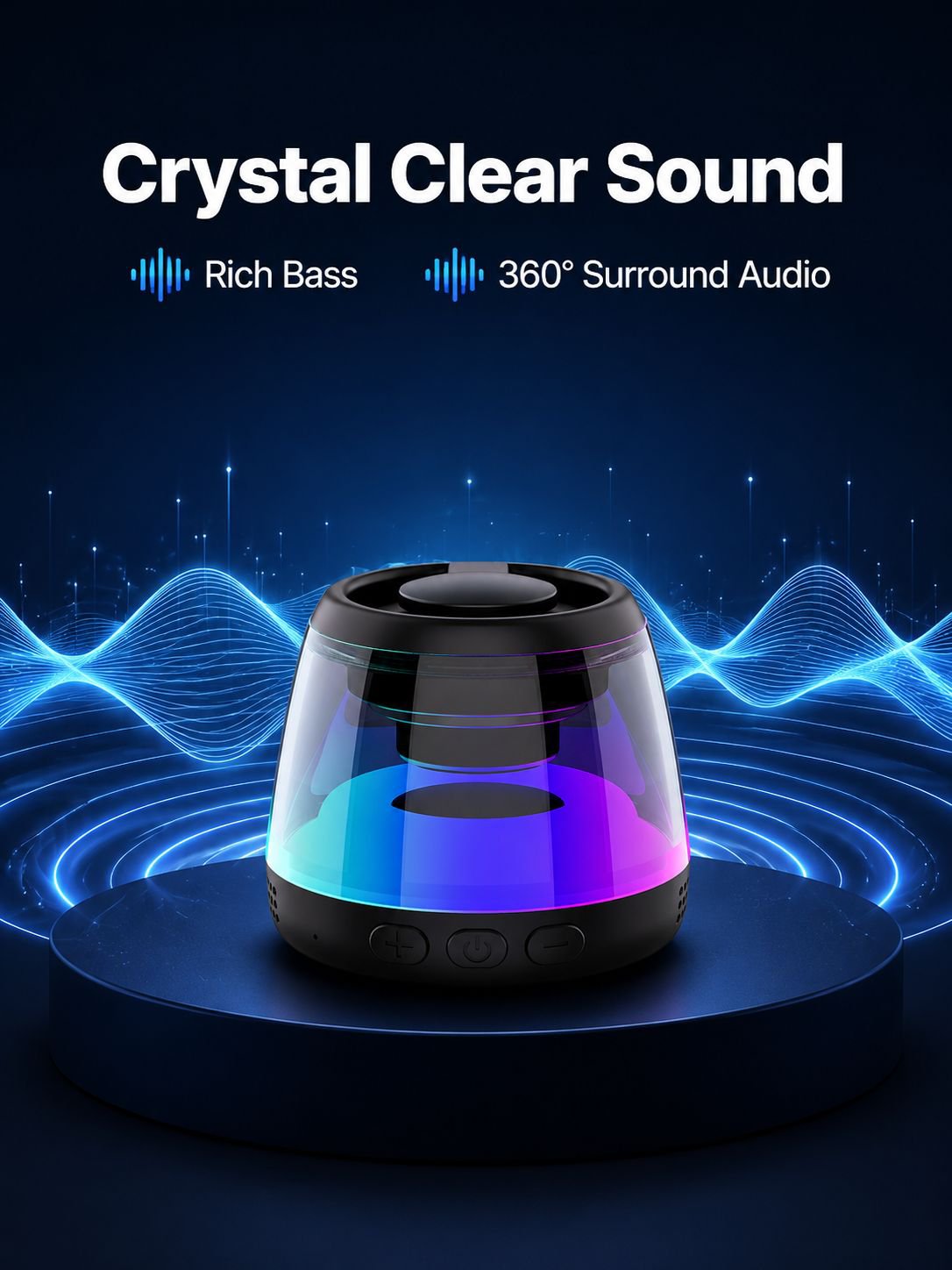 RGB Colorful Lighting Magnetic Bluetooth Speaker