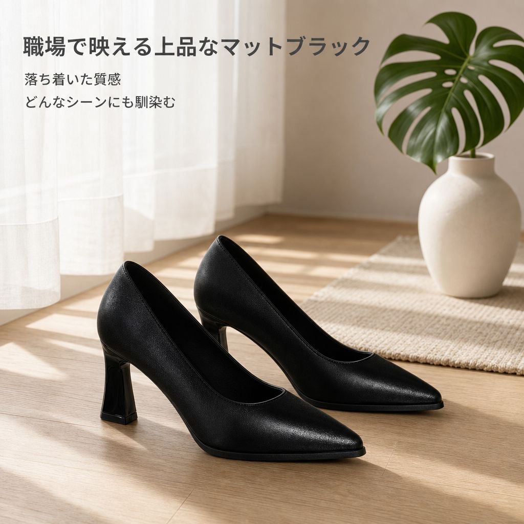 通気性の良い浅口パンプス レディース快適ハイヒール