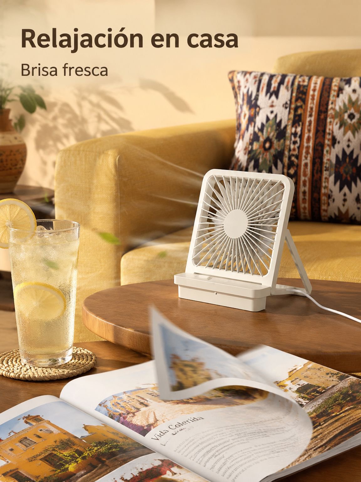Ventilador de escritorio portátil ideal para viajes y trabajo
