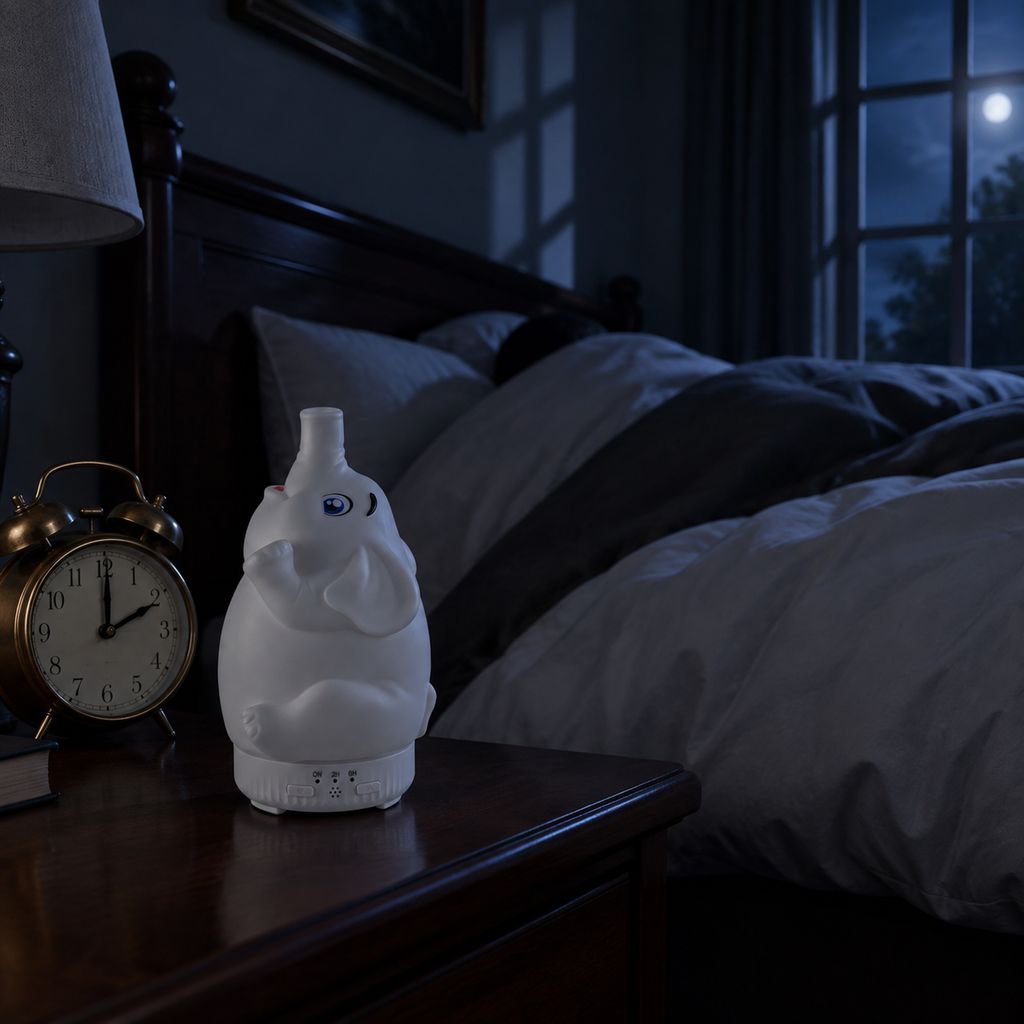 Aroma diffuser with elephant design emitting mist