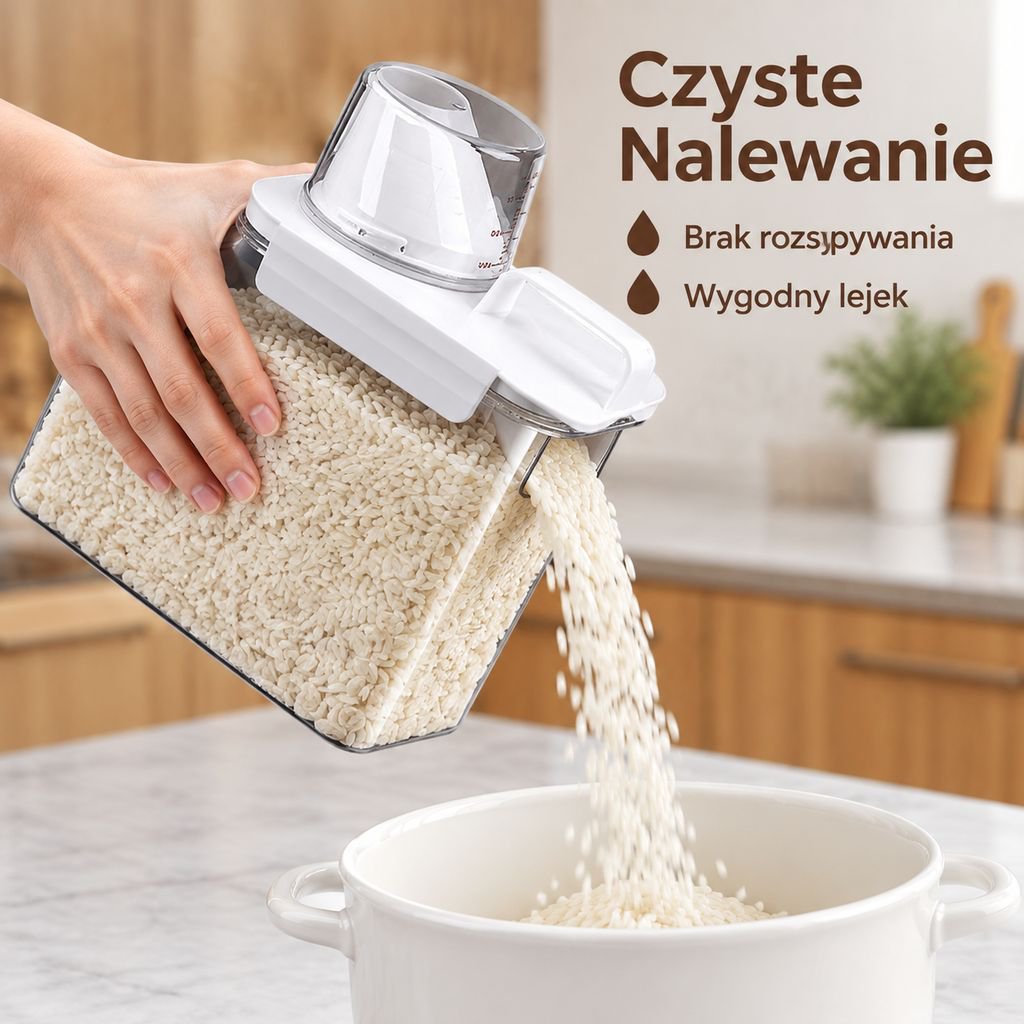 Hermetyczny pojemnik na ryż i mąkę