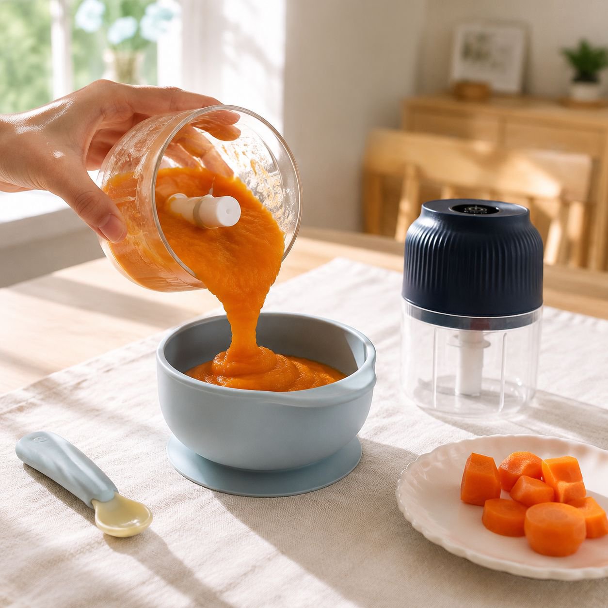 Electric meat grinder with transparent bowl design