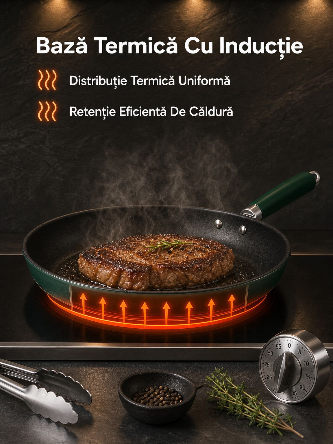 Tigaie pentru friptură cu fund gros