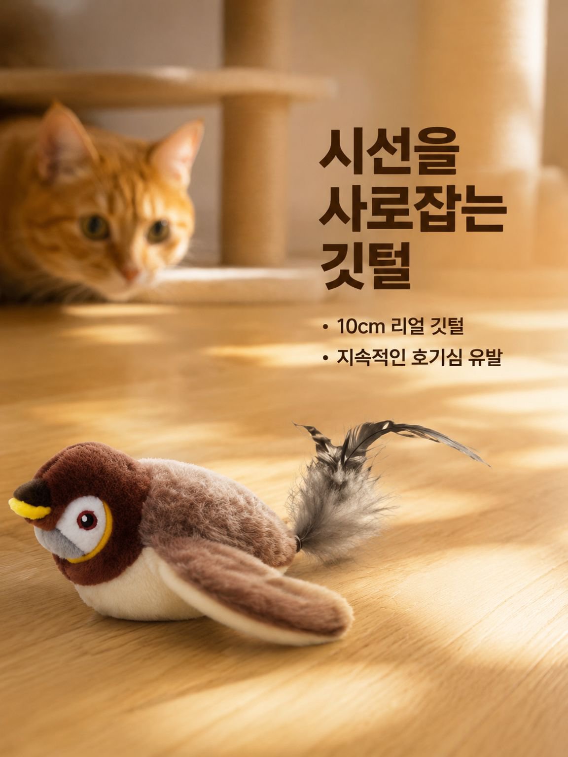 움직이는 고양이 장난감 춤추는새