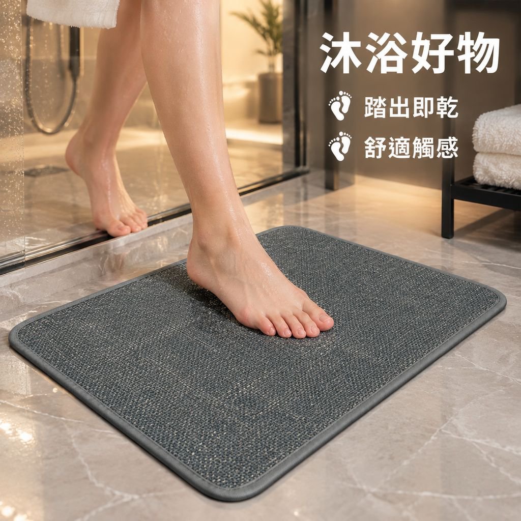 亞麻耐髒耐磨浴室吸水防滑腳墊