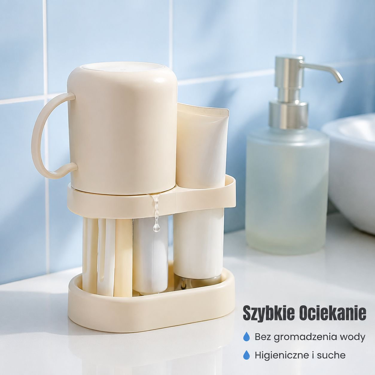 Prosty uchwyt na kubek do płukania ust i szczoteczkę do zębów