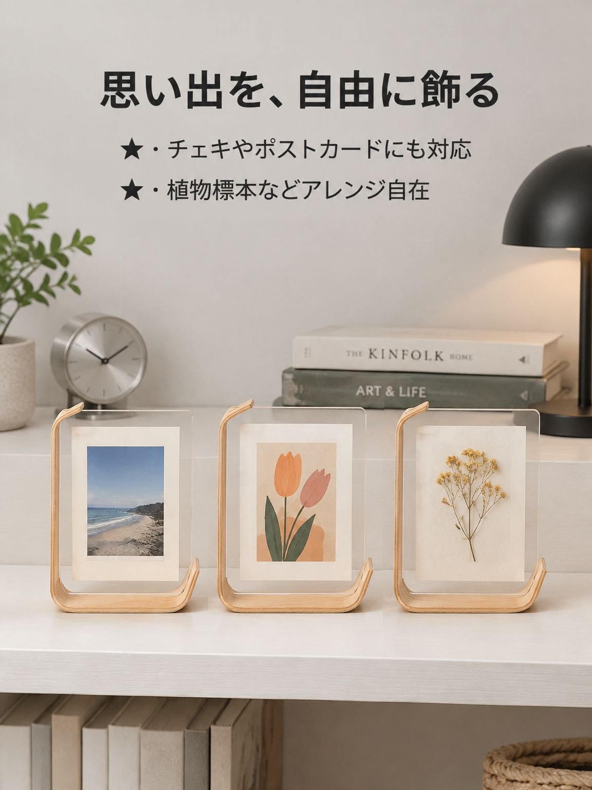 透明な両面アクリル製フォトフレーム