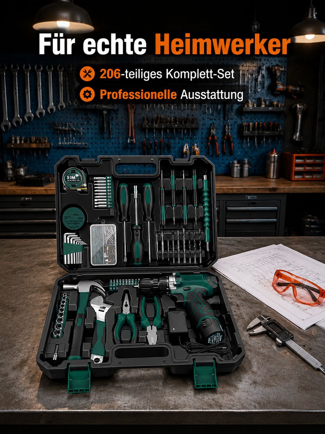 Detailaufnahme des Edelstahl Elektrowerkzeugs