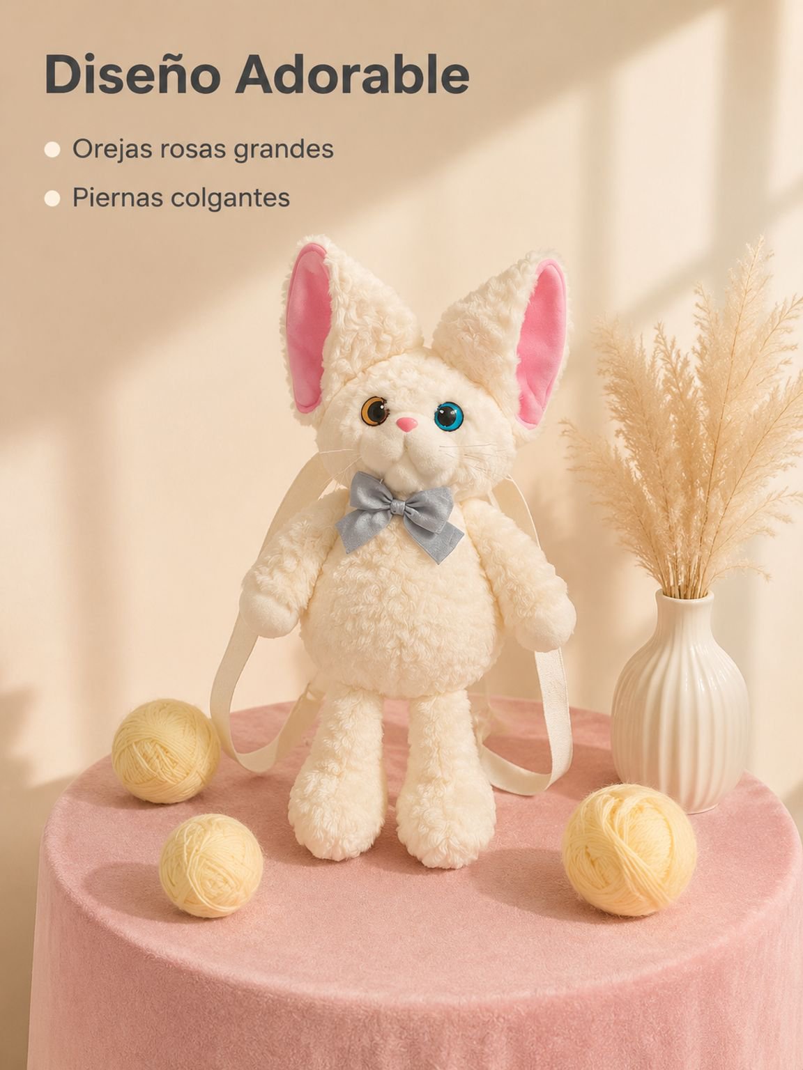 Mochila de peluche de gato adorable para niñas, especial para otoño e invierno