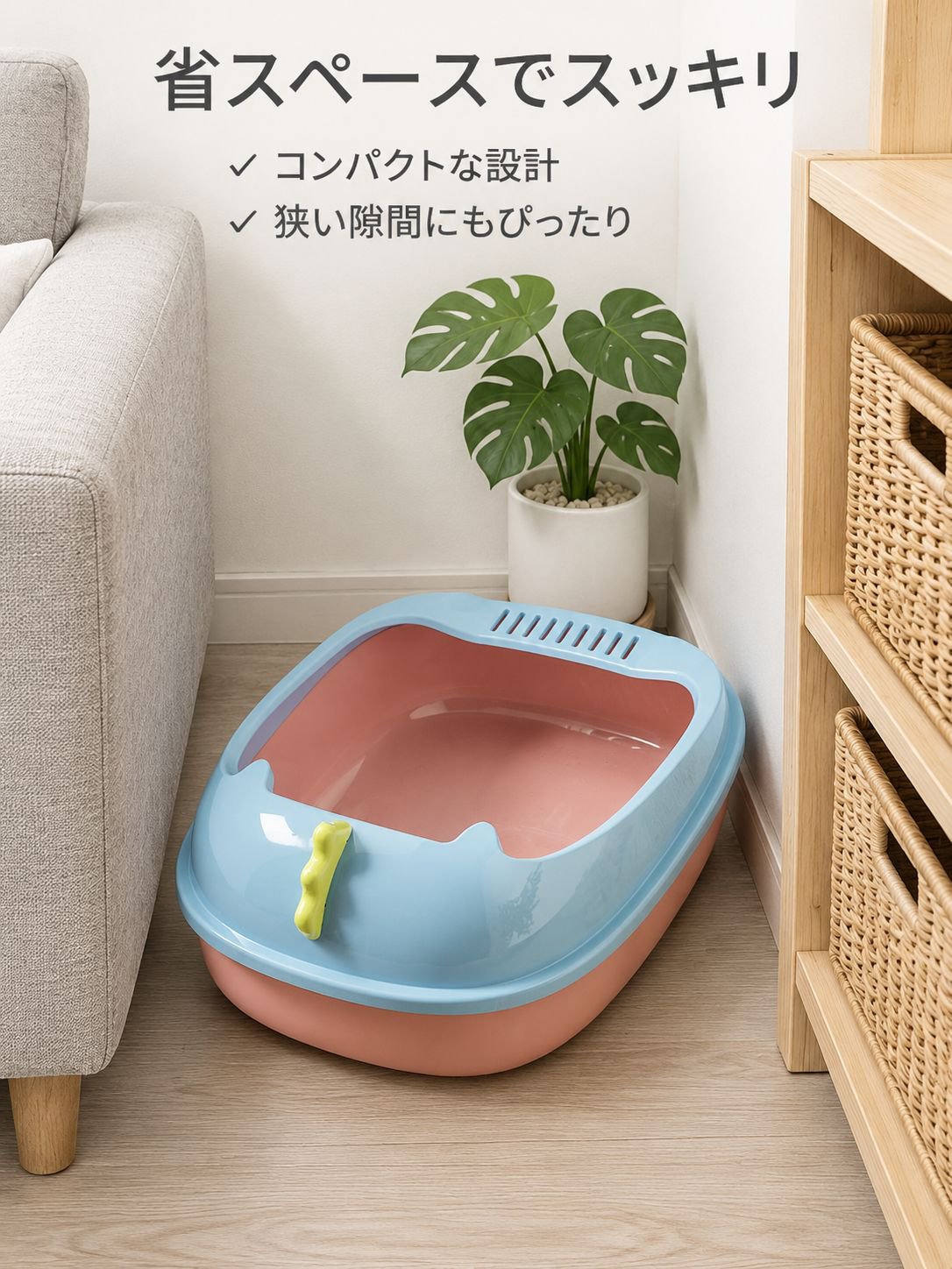 防水セミクローズド猫トイレ