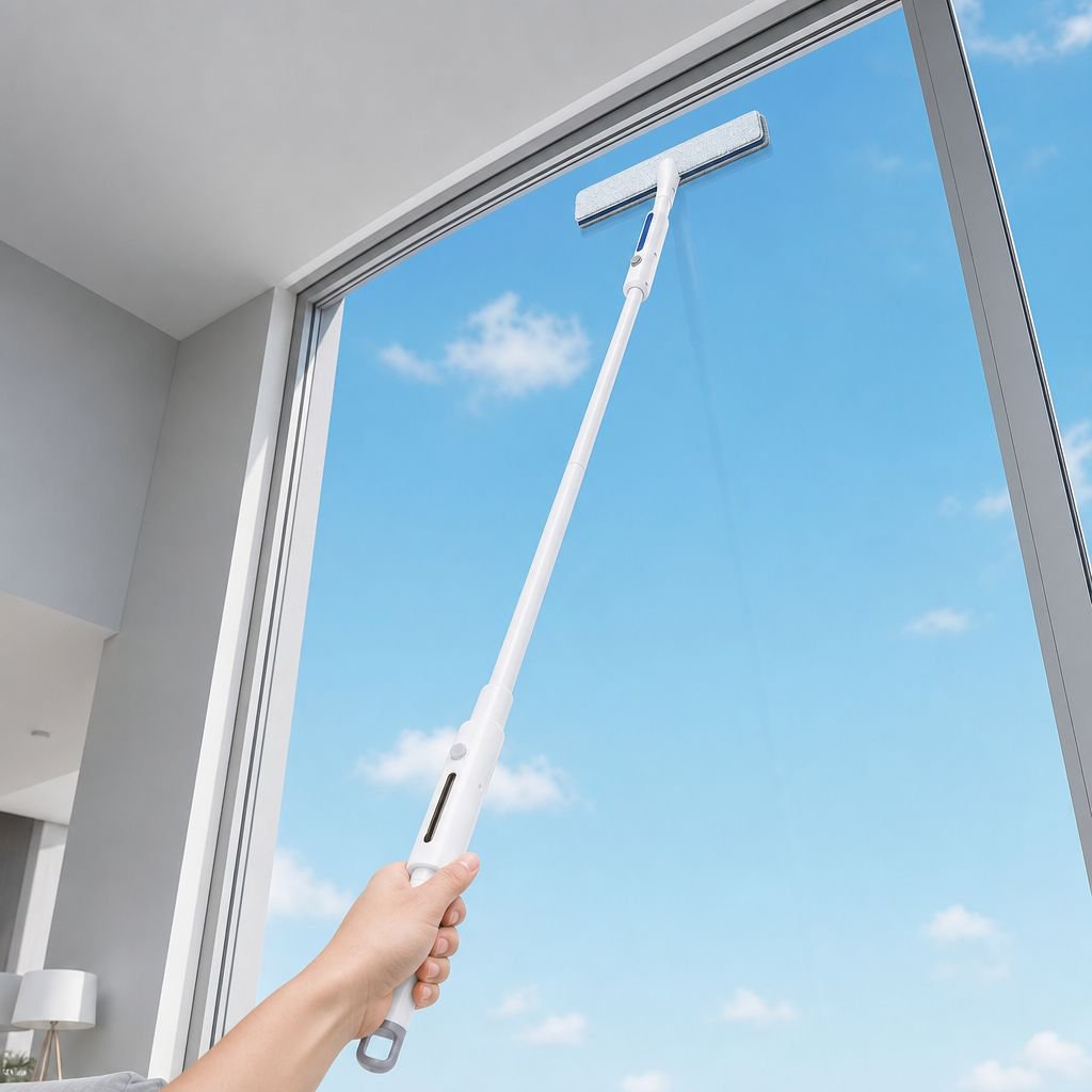 Erweiterter Glaswischer mit Wasserspray und doppelseitiger Reinigung
