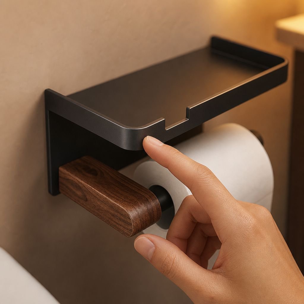 Modern metal tissue holder for bathroom