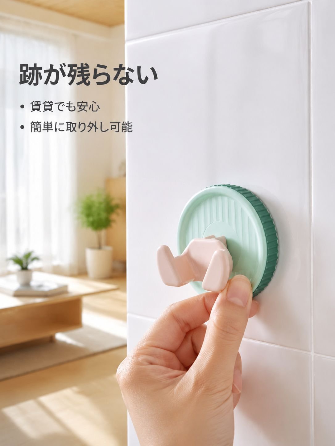 穴開け不要吸盤プラグフック