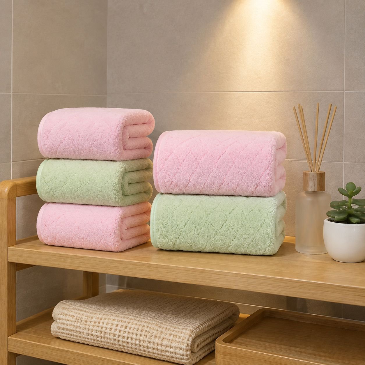 耐久性に優れた厚手タオルの使用例