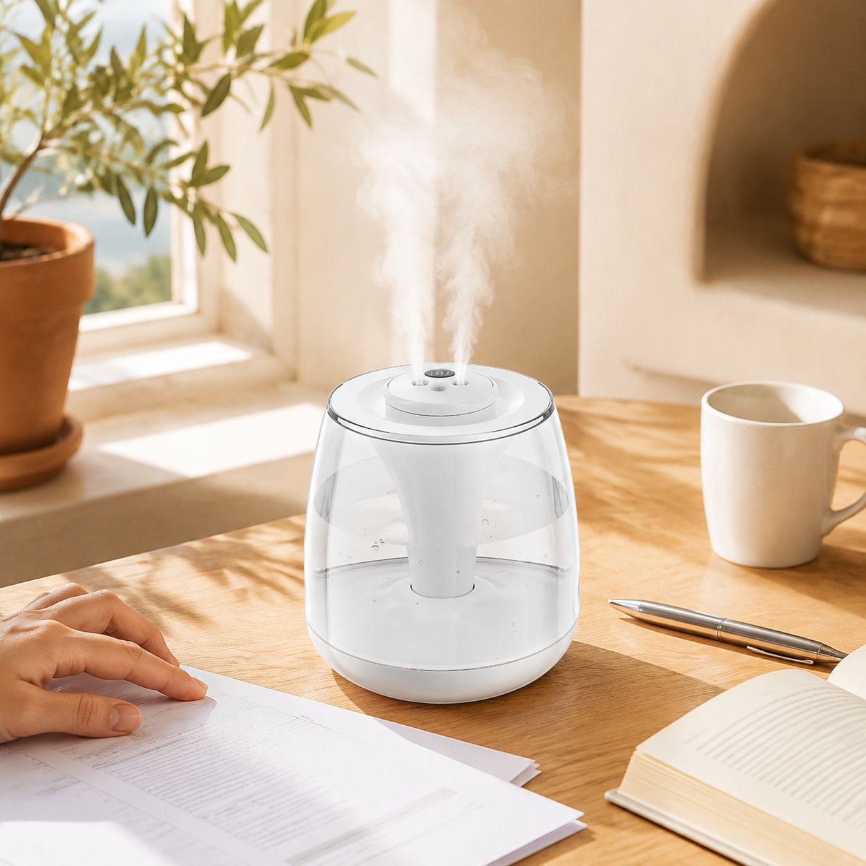 Humidificador de doble pulverización de gran niebla para interiores, pequeño y portátil con USB