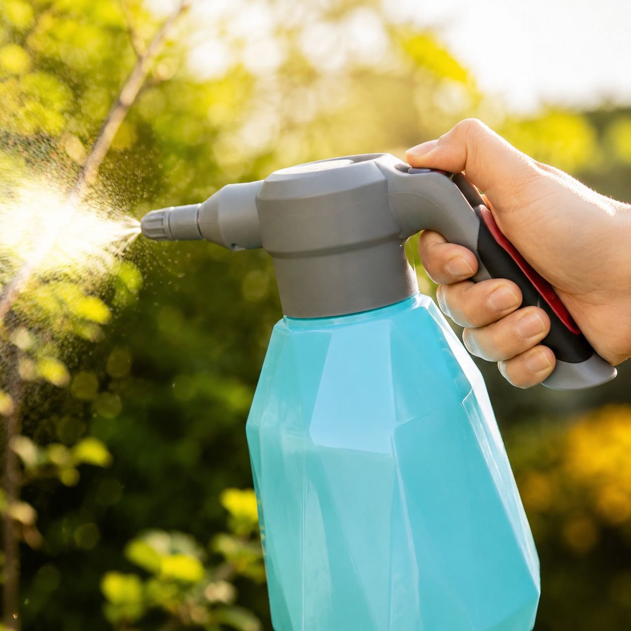 Ergonomic watering can for outdoor garden use