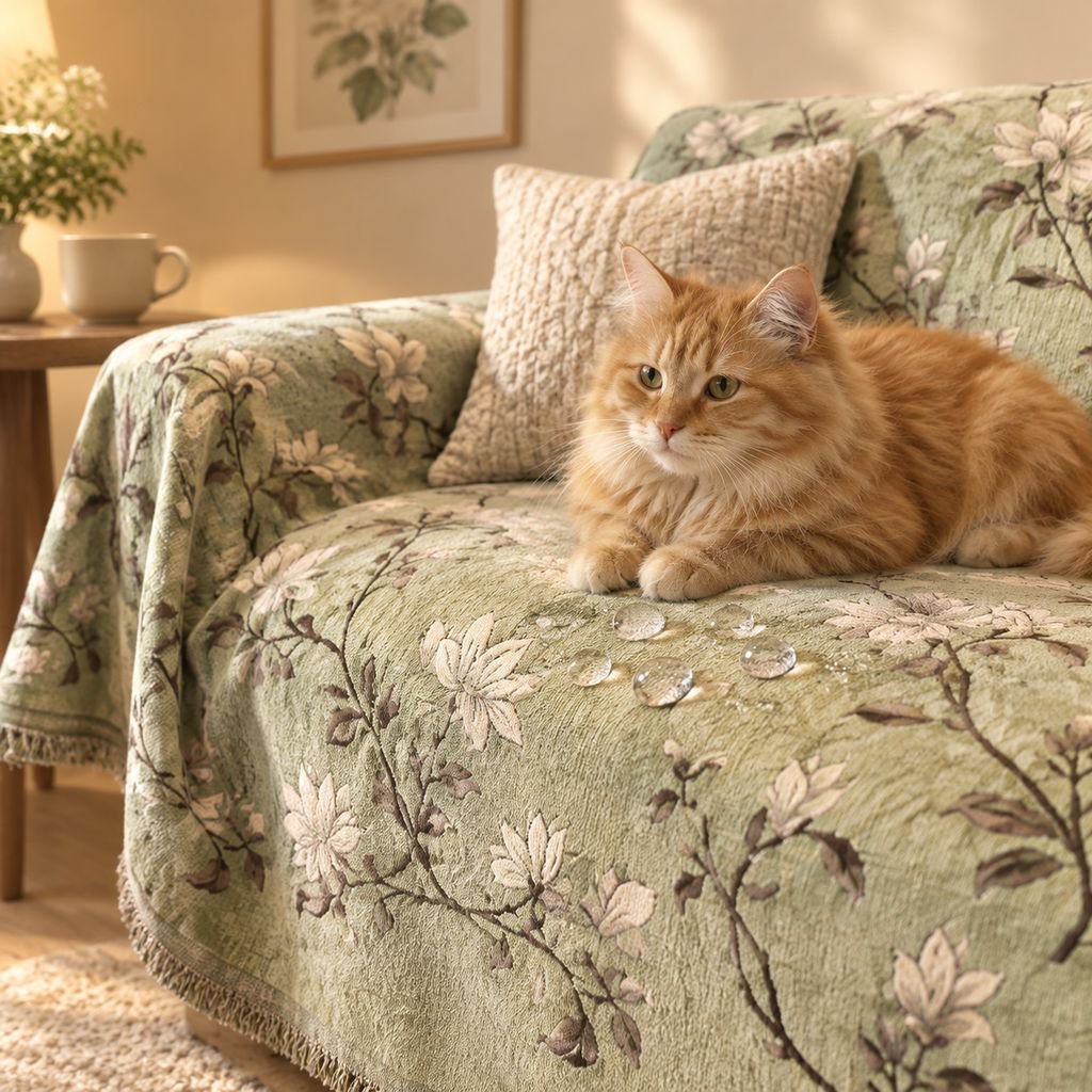 Chenille Vintage rutschfester Sofaüberwurf Allwetter Sofadecke