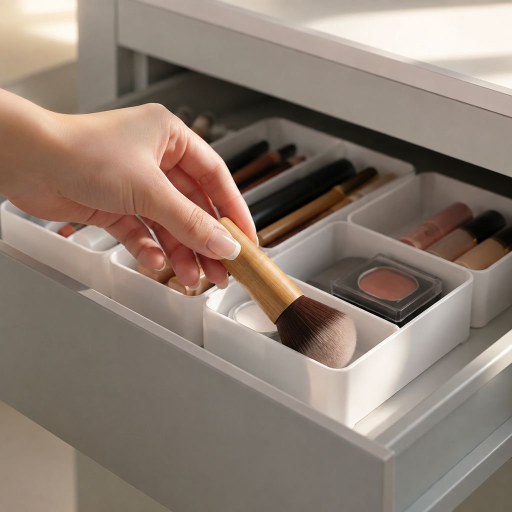 Organisateur de compartiment de tiroir pour cosmétiques