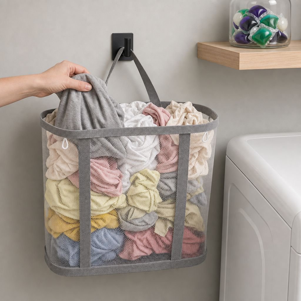 Wall-Mounted Foldable Household Toy and Laundry Basket Storage Bucket
