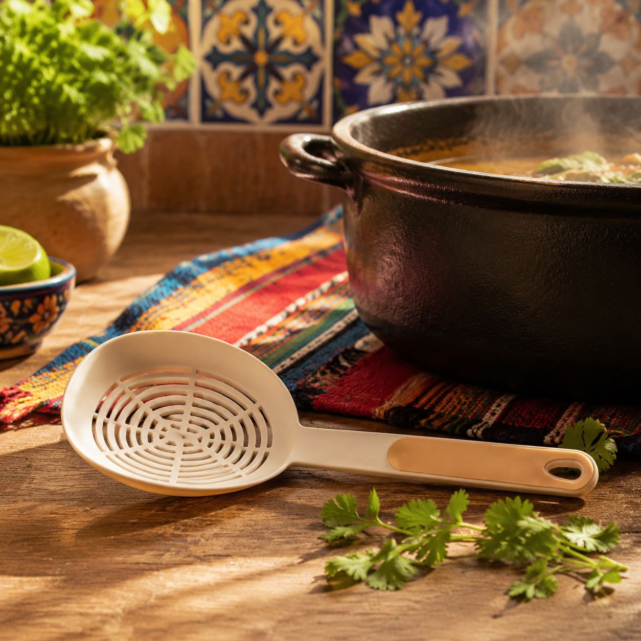 Cuchara escurridora para pasta de cocina