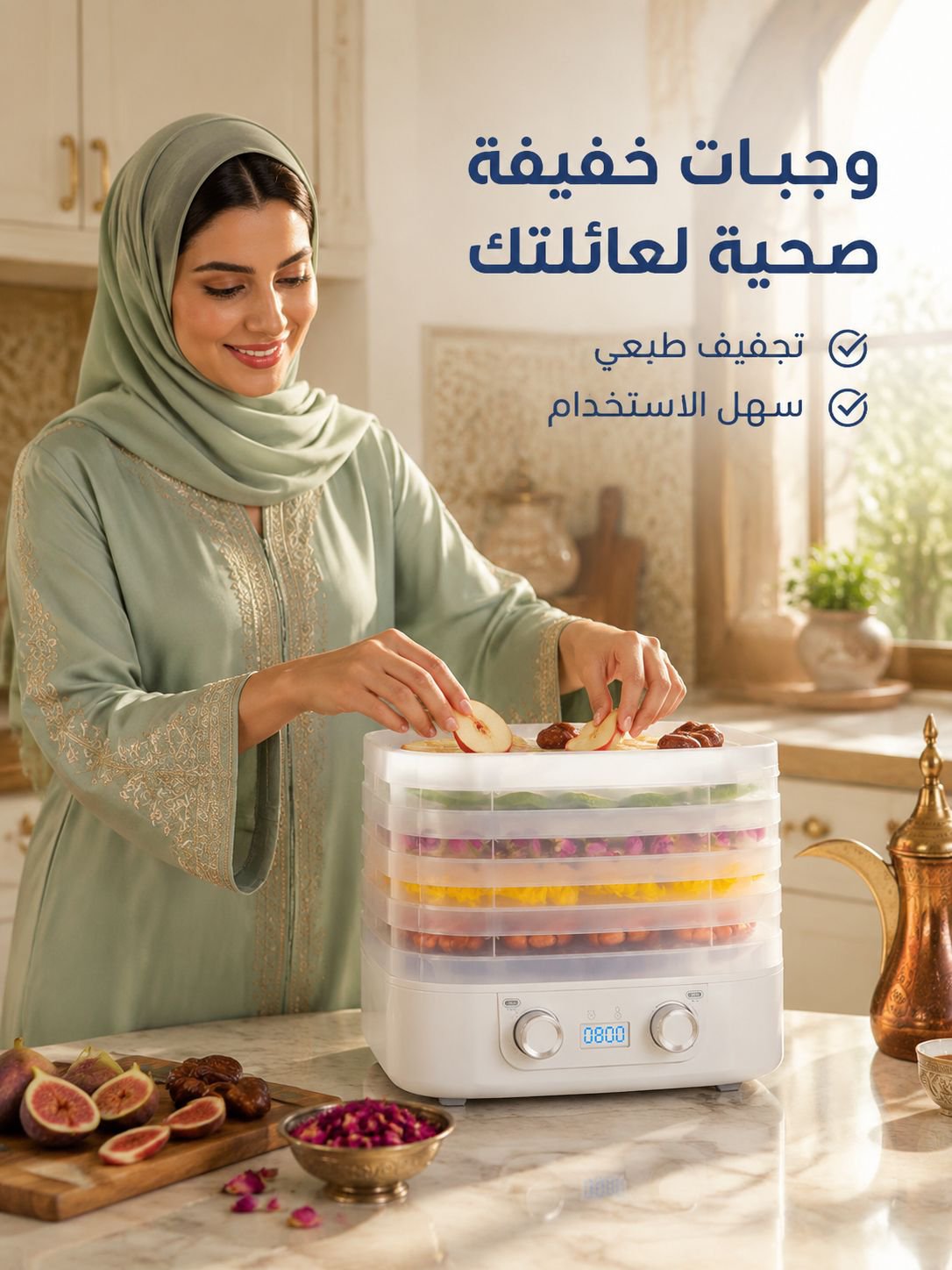 جهاز تجفيف الفواكه الأوتوماتيكي المنزلي