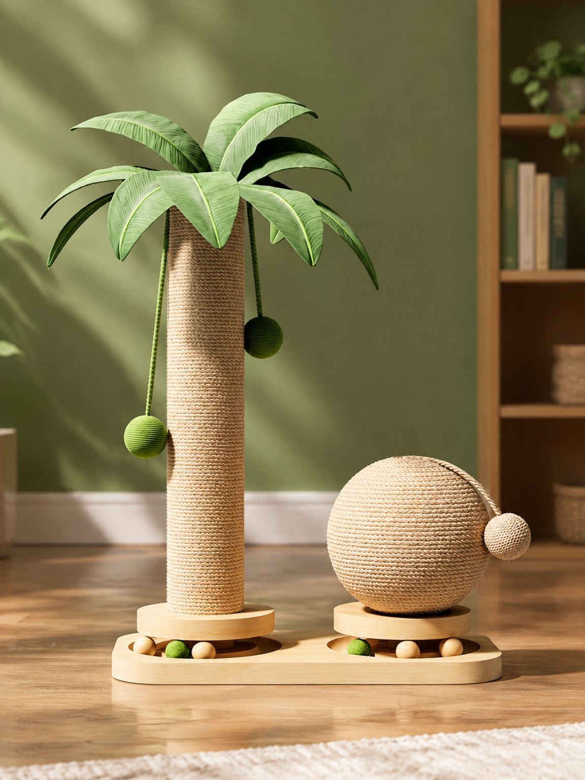 Mueble para gatos con plataforma de descanso y zona de juego