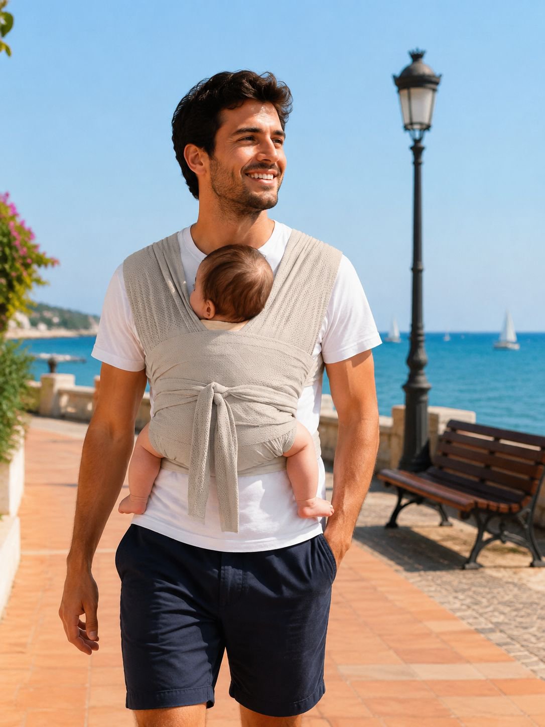 Portabebés frontal para bebés bandolera esencial para viajes de madre e hijo