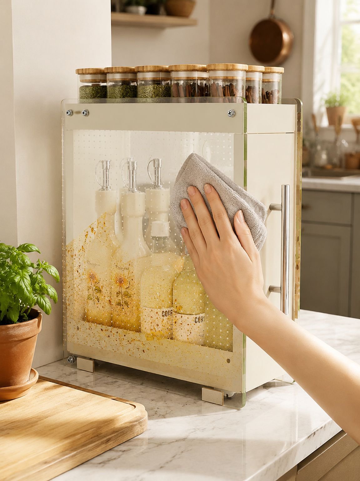 Étagère à épices amovible pour la cuisine, étagère de rangement murale pour