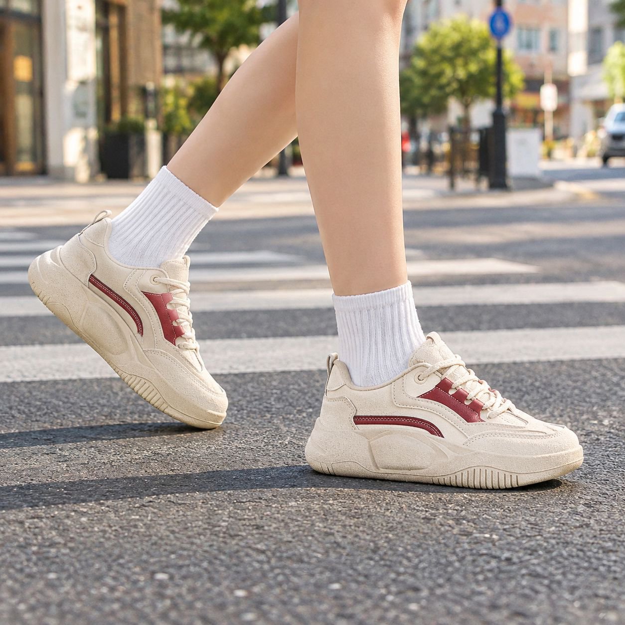 女性用マフィン厚底スニーカー正面画像