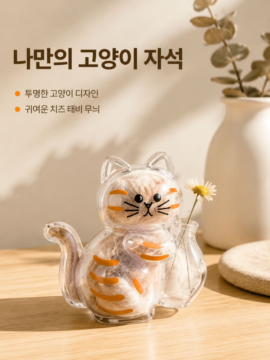 고양이 모양의 냉장고용 자석