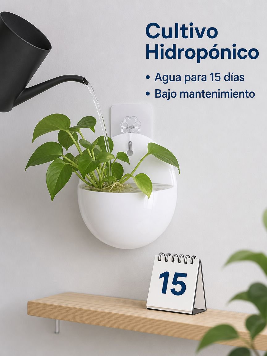 Maceta de pared hidropónica de rábano verde