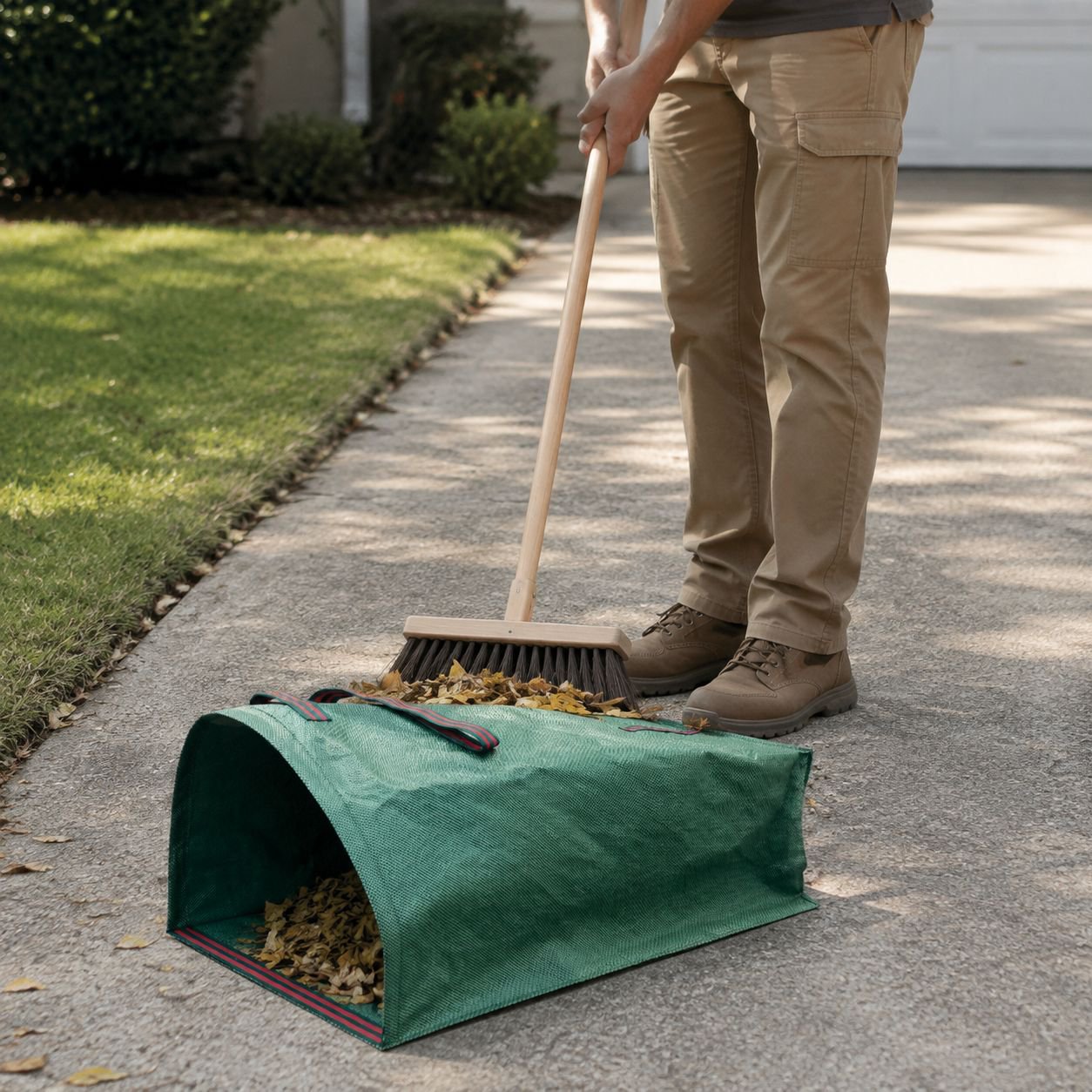 Large capacity garden storage bag for yard debris